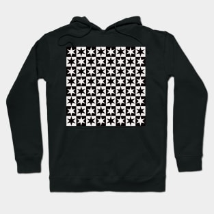 two tone squares and stars pattern Hoodie